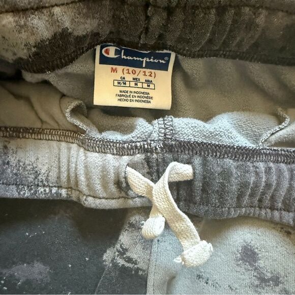 Champion Jogger Pants Black Gray Splatter Medium Athleisure Casual - Picture 2 of 7